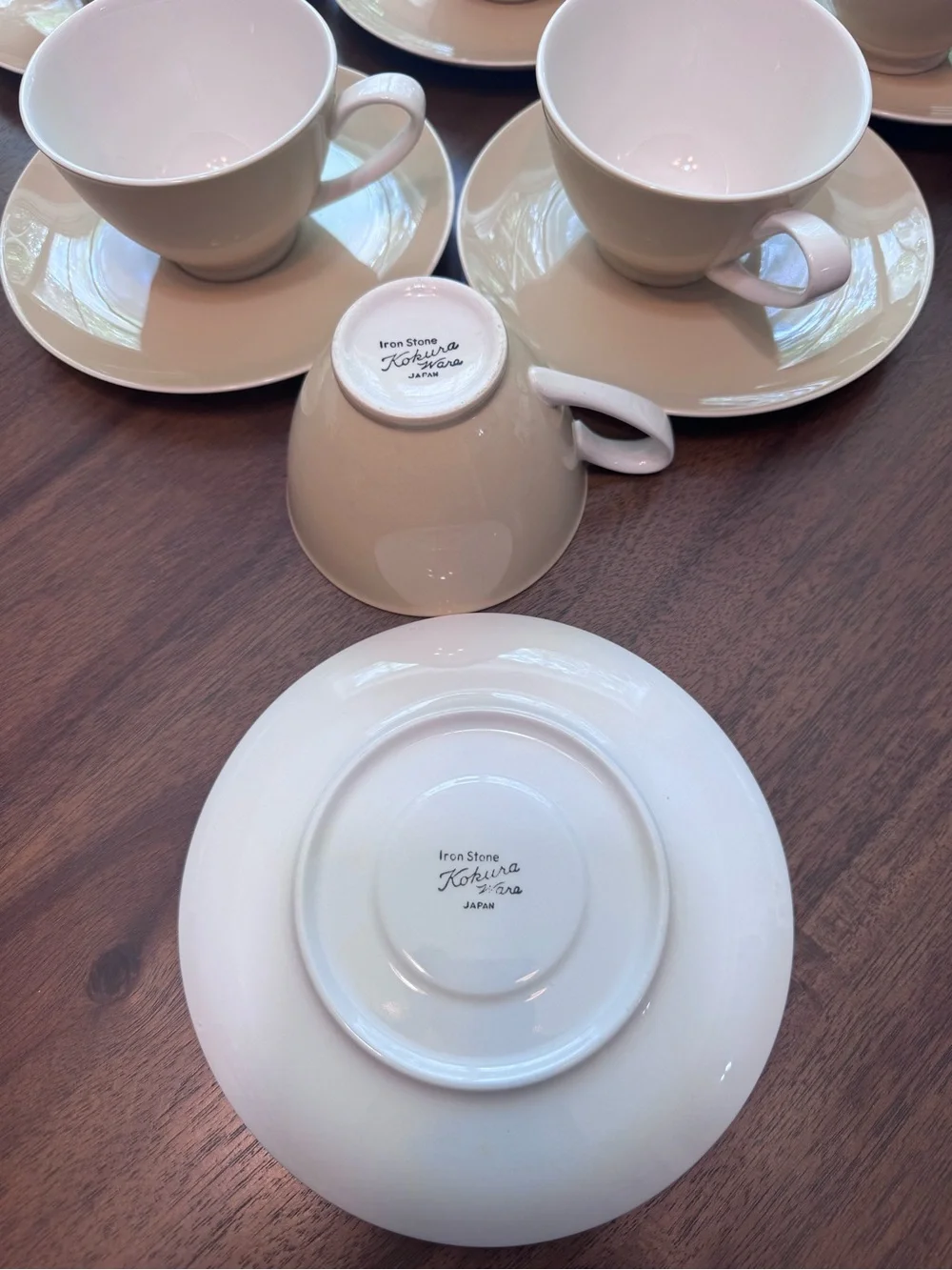 Vintage Kokura Ware Ironstone tea cup/saucer(Buffton) 10 place settings-0112